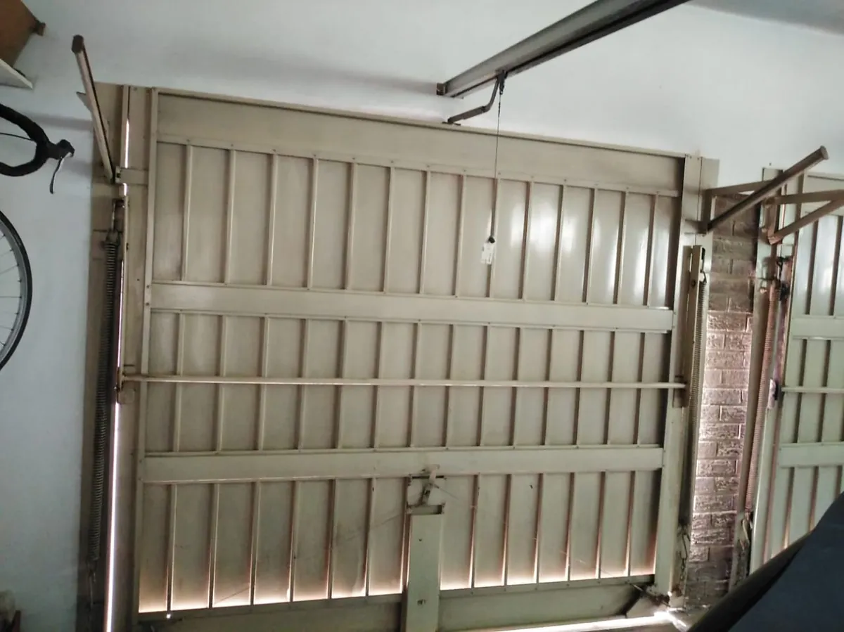 Steel tip up garage door interior
